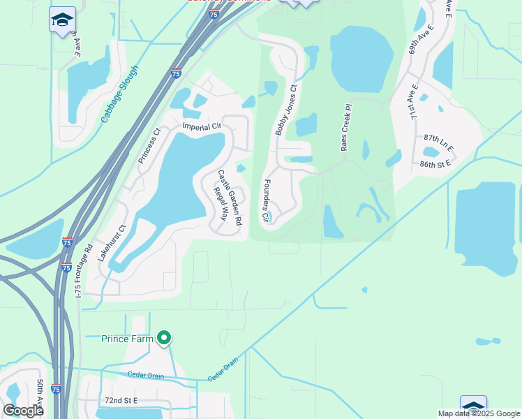 map of restaurants, bars, coffee shops, grocery stores, and more near 8930 Founders Circle in Palmetto
