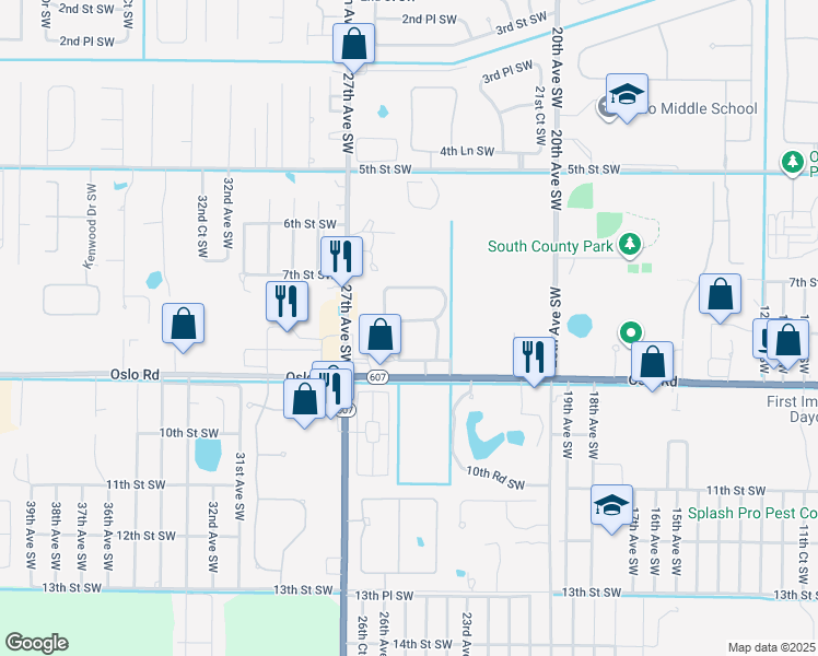 map of restaurants, bars, coffee shops, grocery stores, and more near 2518 Stockbridge Square Southwest in Vero Beach