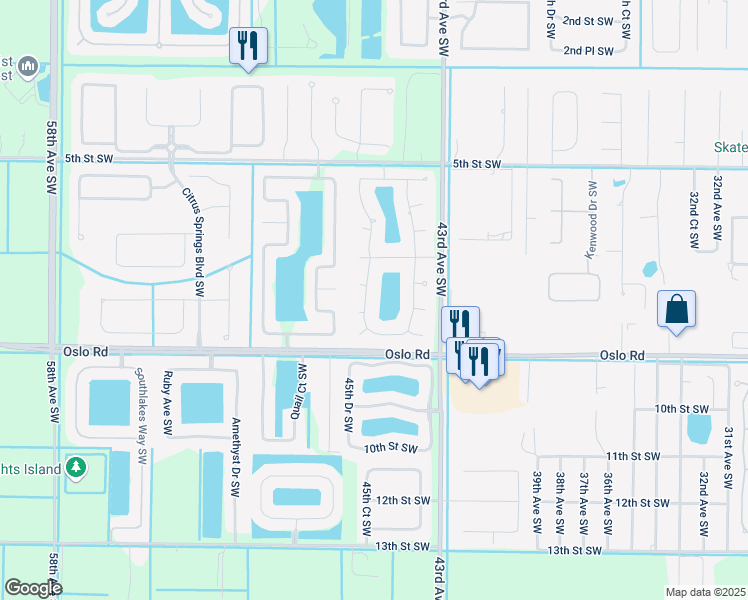 map of restaurants, bars, coffee shops, grocery stores, and more near 680 45th Court Southwest in Vero Beach