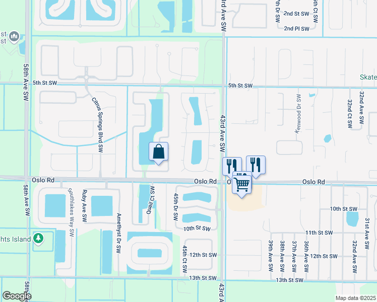 map of restaurants, bars, coffee shops, grocery stores, and more near 680 45th Court Southwest in Vero Beach