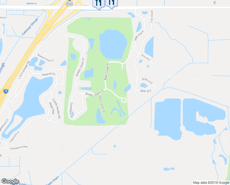 map of restaurants, bars, coffee shops, grocery stores, and more near 6636 Bobby Jones Court in Palmetto