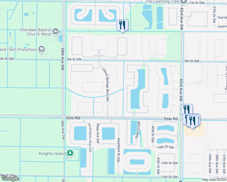 map of restaurants, bars, coffee shops, grocery stores, and more near 565 Honeybell Court Soutwest in Vero Beach