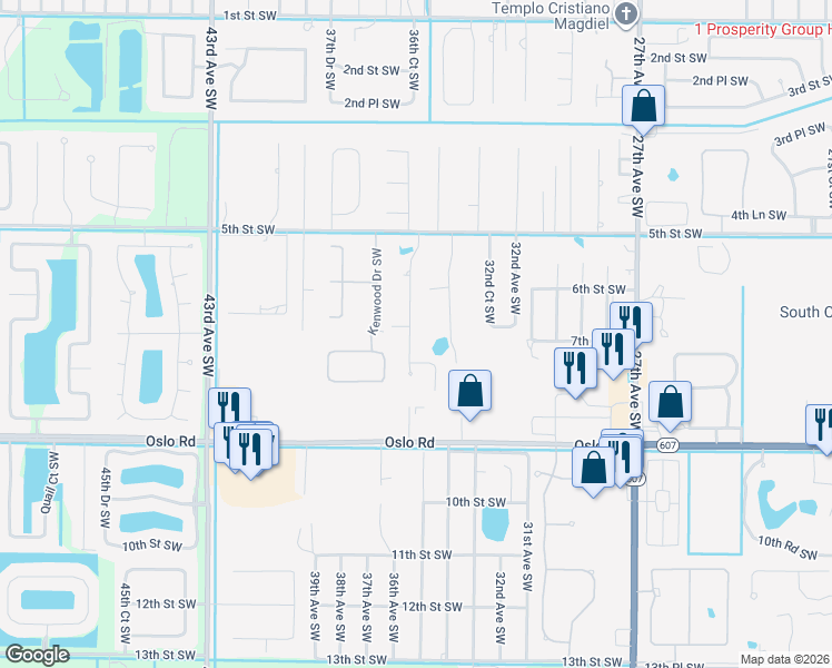 map of restaurants, bars, coffee shops, grocery stores, and more near 660 35th Avenue Southwest in Vero Beach
