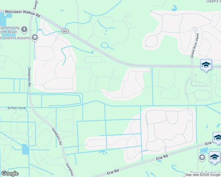 map of restaurants, bars, coffee shops, grocery stores, and more near 8516 Sunshower Place in Parrish