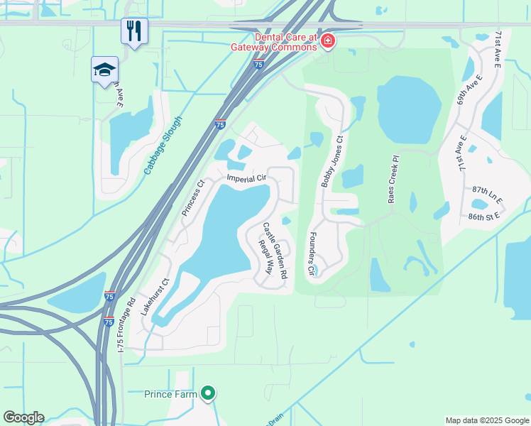 map of restaurants, bars, coffee shops, grocery stores, and more near 8451 Imperial Cir in Palmetto