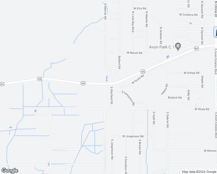 map of restaurants, bars, coffee shops, grocery stores, and more near 600 South Warfield Road in Avon Park