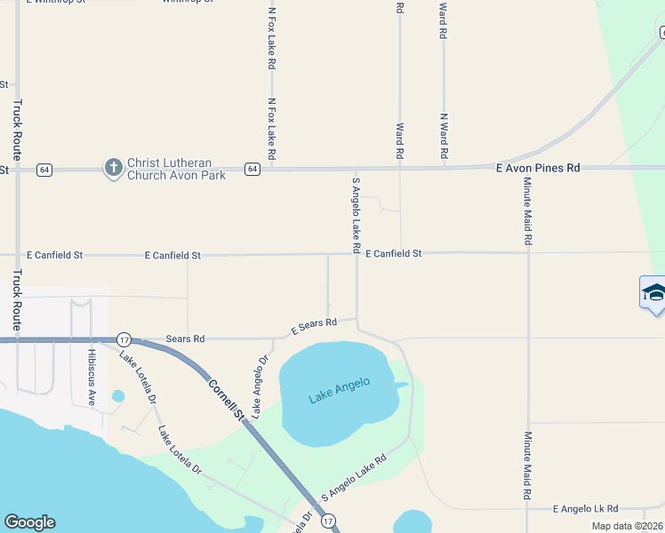map of restaurants, bars, coffee shops, grocery stores, and more near 411 South Christy Jo Drive in Avon Park