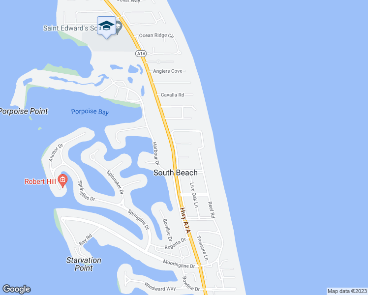 map of restaurants, bars, coffee shops, grocery stores, and more near 2145 Waltons Court in Vero Beach