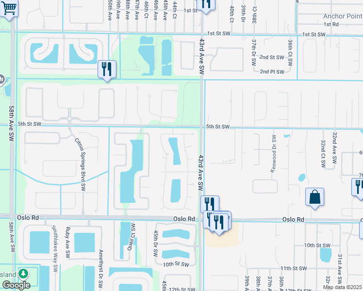 map of restaurants, bars, coffee shops, grocery stores, and more near 537 44th Avenue Southwest in Vero Beach