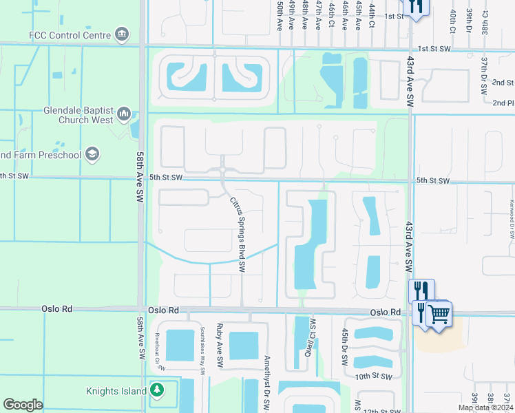 map of restaurants, bars, coffee shops, grocery stores, and more near 5008 Citrus Manor Southwest in Vero Beach
