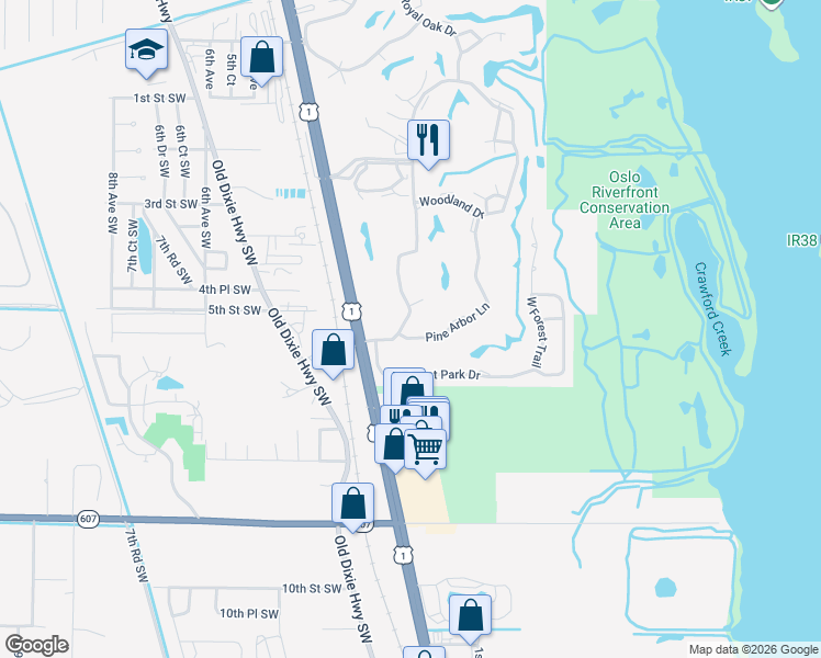 map of restaurants, bars, coffee shops, grocery stores, and more near 14 Vista Palm Lane in Vero Beach