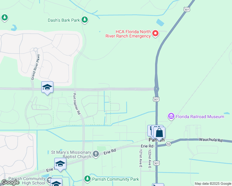 map of restaurants, bars, coffee shops, grocery stores, and more near 11945 Moccasin Wallow Road in Parrish