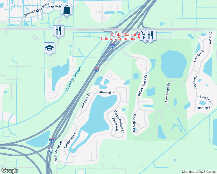 map of restaurants, bars, coffee shops, grocery stores, and more near 8515 Monarch Place in Palmetto