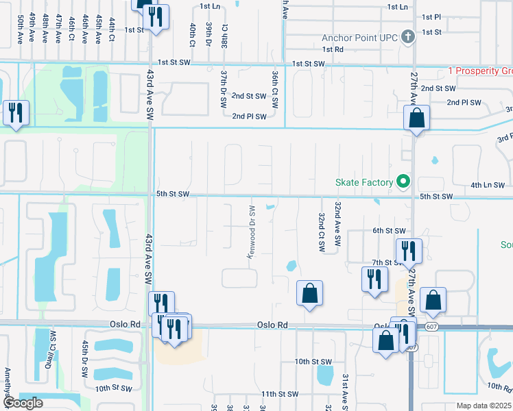 map of restaurants, bars, coffee shops, grocery stores, and more near 540 Kenwood Drive Southwest in Vero Beach
