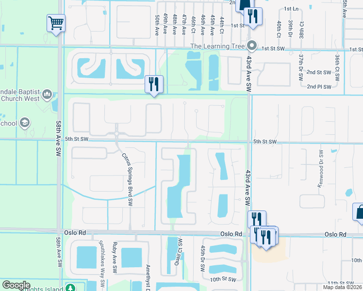 map of restaurants, bars, coffee shops, grocery stores, and more near 4670 Josephine Manor Southwest in Vero Beach
