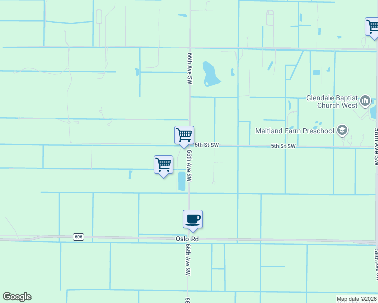 map of restaurants, bars, coffee shops, grocery stores, and more near 505 65th Ave Southwest in Vero Beach