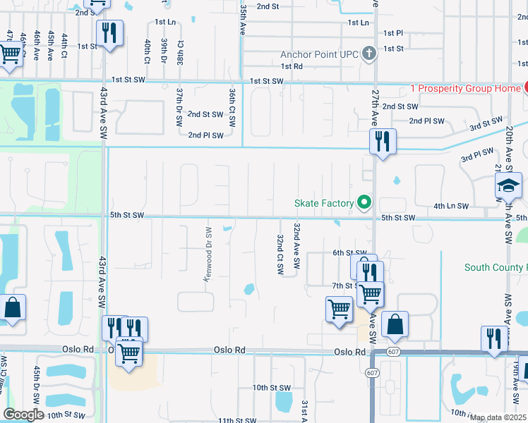 map of restaurants, bars, coffee shops, grocery stores, and more near 445 33rd Avenue Southwest in Vero Beach