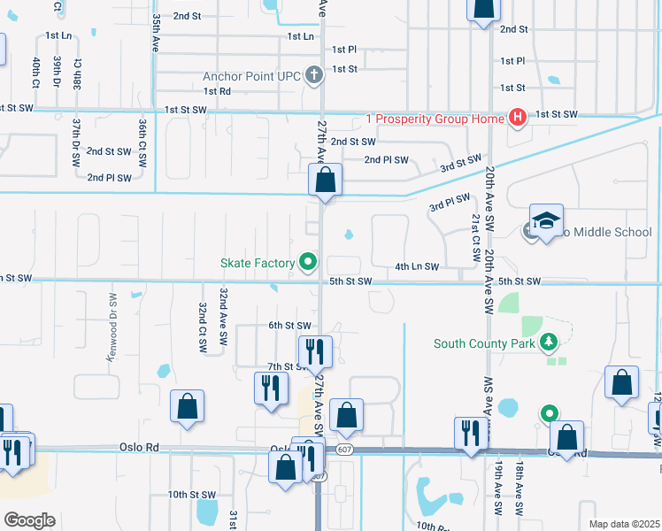 map of restaurants, bars, coffee shops, grocery stores, and more near 411 Pineapple Square Southwest in Vero Beach