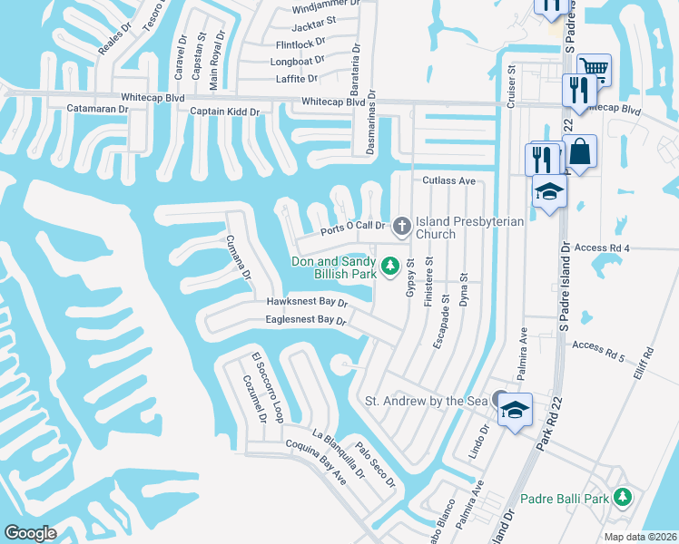 map of restaurants, bars, coffee shops, grocery stores, and more near 13906 Mingo Cay Court in Corpus Christi