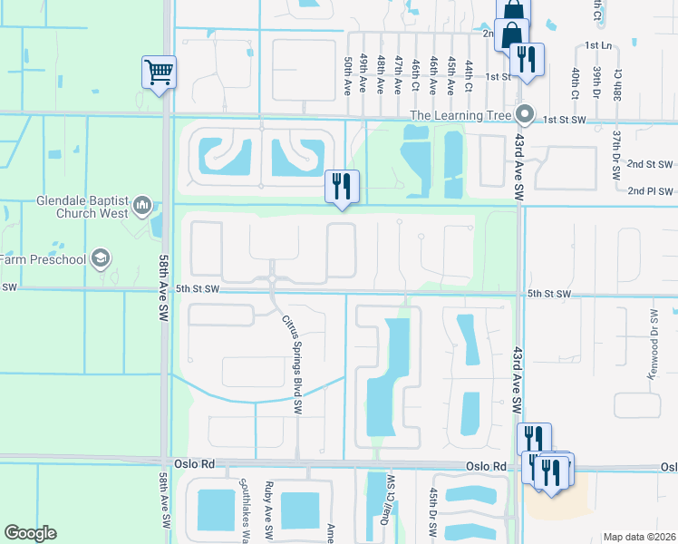 map of restaurants, bars, coffee shops, grocery stores, and more near 488 South Key Lime Square Southwest in Vero Beach
