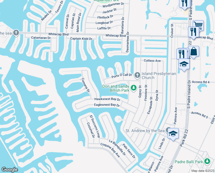 map of restaurants, bars, coffee shops, grocery stores, and more near 13957 Fortuna Bay Drive in Corpus Christi