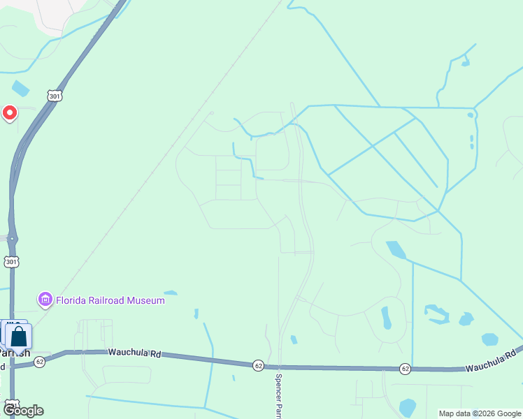 map of restaurants, bars, coffee shops, grocery stores, and more near Spencer Parrish Road in Parrish