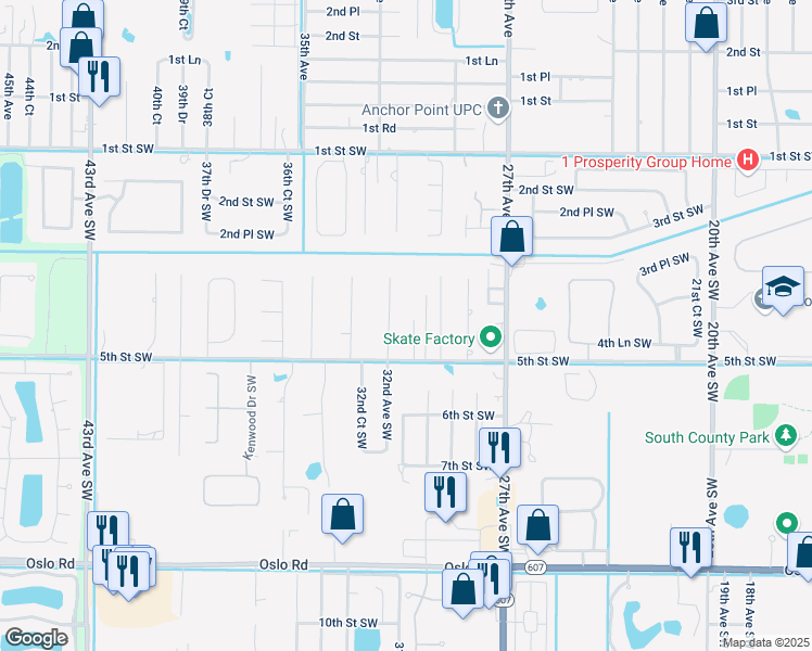 map of restaurants, bars, coffee shops, grocery stores, and more near 425 30th Court Southwest in Vero Beach