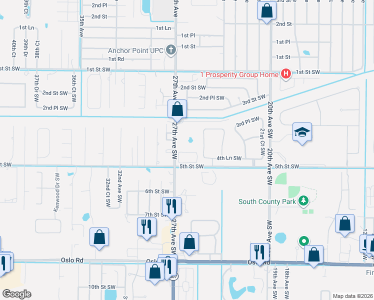 map of restaurants, bars, coffee shops, grocery stores, and more near 411 Pineapple Square Southwest in Vero Beach