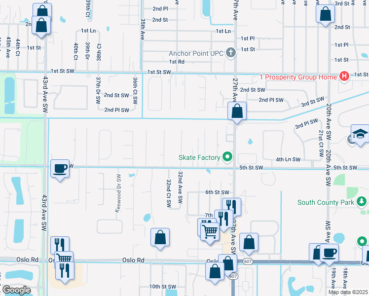 map of restaurants, bars, coffee shops, grocery stores, and more near 425 30th Court Southwest in Vero Beach