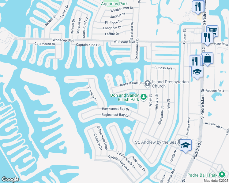 map of restaurants, bars, coffee shops, grocery stores, and more near 13957 Fortuna Bay Drive in Corpus Christi