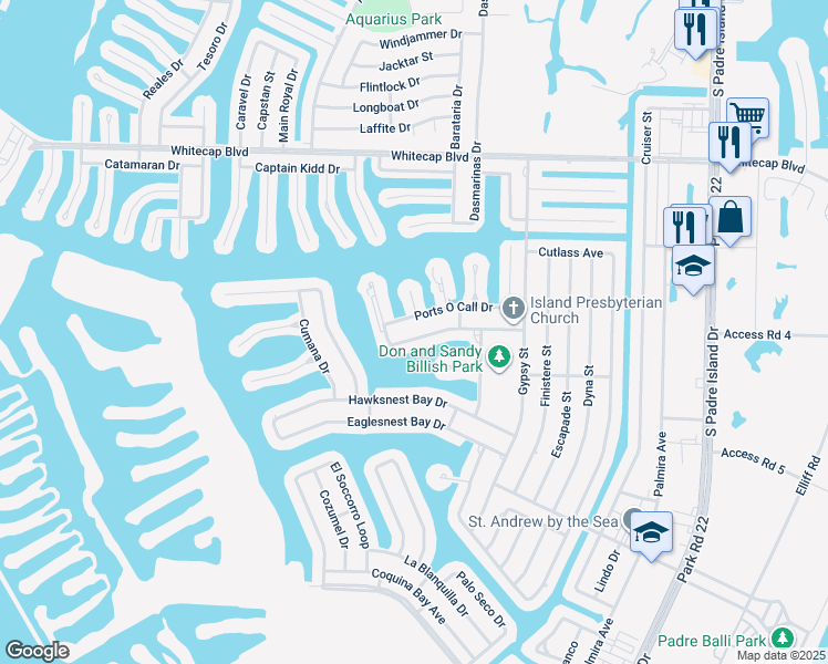 map of restaurants, bars, coffee shops, grocery stores, and more near 13957 Fortuna Bay Drive in Corpus Christi