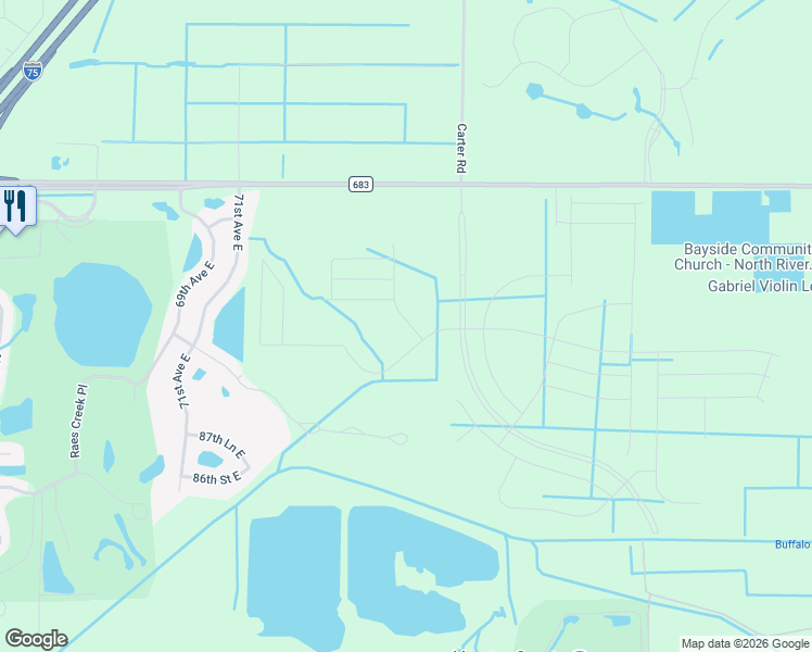 map of restaurants, bars, coffee shops, grocery stores, and more near 7205 Moccasin Wallow Road in Palmetto