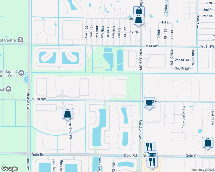 map of restaurants, bars, coffee shops, grocery stores, and more near 430 Wingate Terrace Southwest in Vero Beach