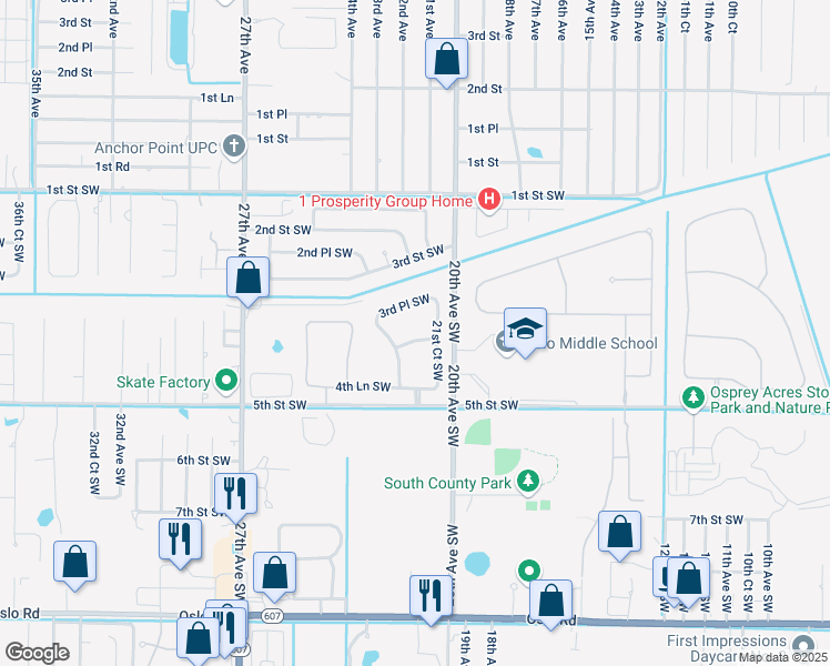 map of restaurants, bars, coffee shops, grocery stores, and more near 2200 3rd Lane Southwest in Vero Beach