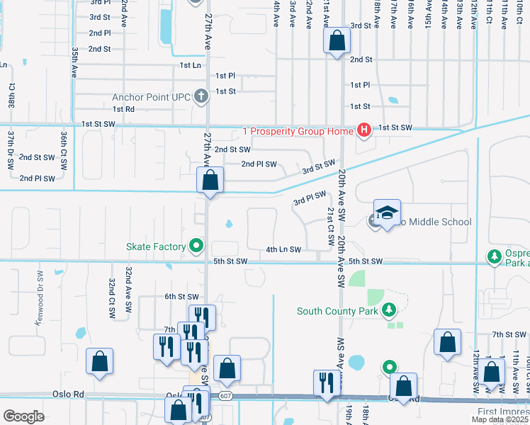 map of restaurants, bars, coffee shops, grocery stores, and more near 2425 3rd Place Southwest in Vero Beach