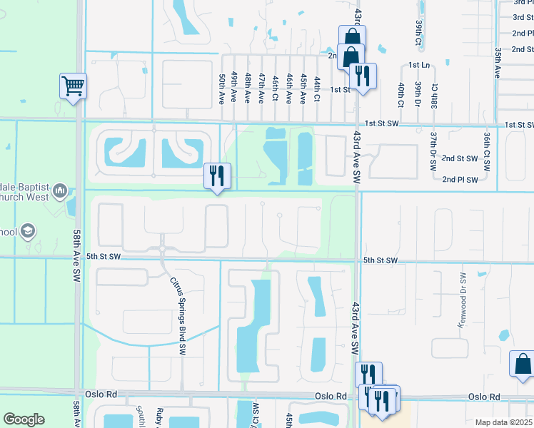 map of restaurants, bars, coffee shops, grocery stores, and more near 430 Wingate Terrace Southwest in Vero Beach