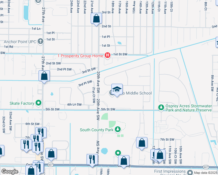 map of restaurants, bars, coffee shops, grocery stores, and more near 1399 Lexington Square Southwest in Vero Beach