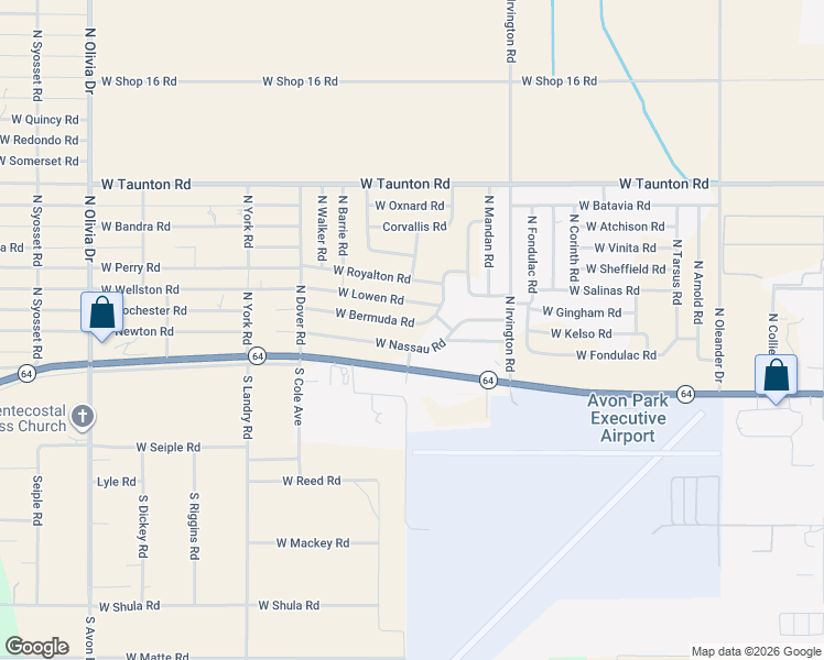 map of restaurants, bars, coffee shops, grocery stores, and more near 2000 W Bermuda Rd in Avon Park