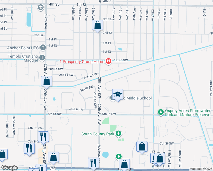 map of restaurants, bars, coffee shops, grocery stores, and more near 1462 Lexington Square Southwest in Vero Beach