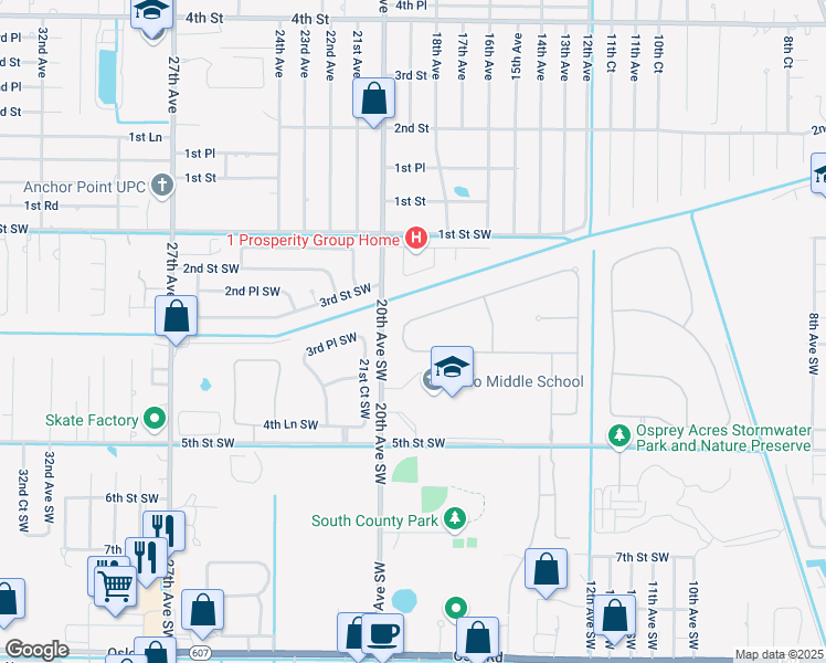map of restaurants, bars, coffee shops, grocery stores, and more near 1462 Lexington Square Southwest in Vero Beach