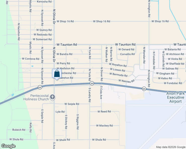 map of restaurants, bars, coffee shops, grocery stores, and more near Rochester Road in Avon Park