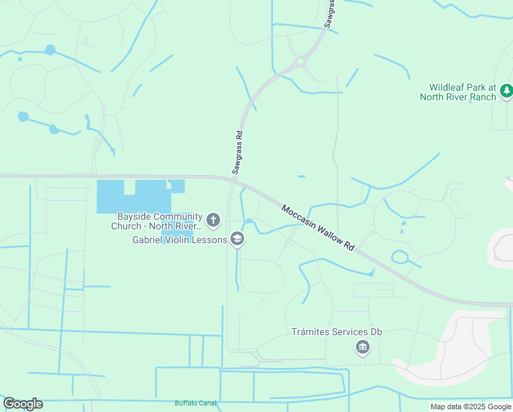 map of restaurants, bars, coffee shops, grocery stores, and more near 10539 97th Street East in Parrish