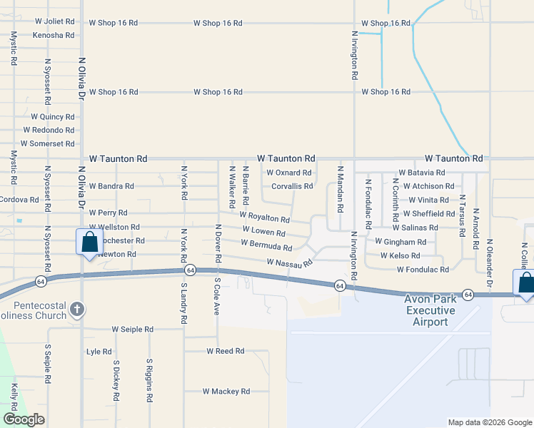 map of restaurants, bars, coffee shops, grocery stores, and more near 2068 West Royalton Road in Avon Park