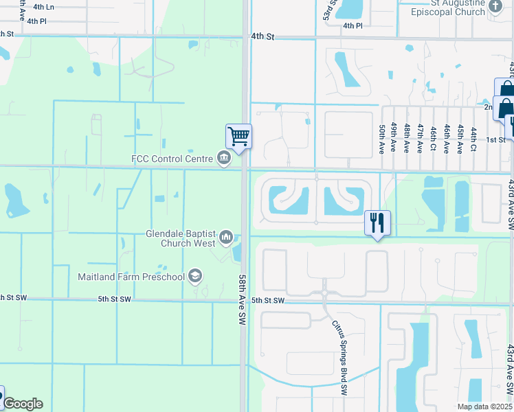 map of restaurants, bars, coffee shops, grocery stores, and more near 5645 West 1st Square Southwest in Vero Beach