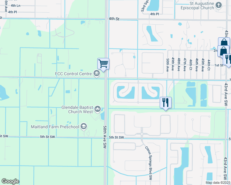 map of restaurants, bars, coffee shops, grocery stores, and more near 5645 West 1st Square Southwest in Vero Beach