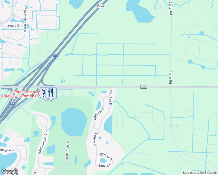 map of restaurants, bars, coffee shops, grocery stores, and more near 9699 71st Avenue East in Palmetto