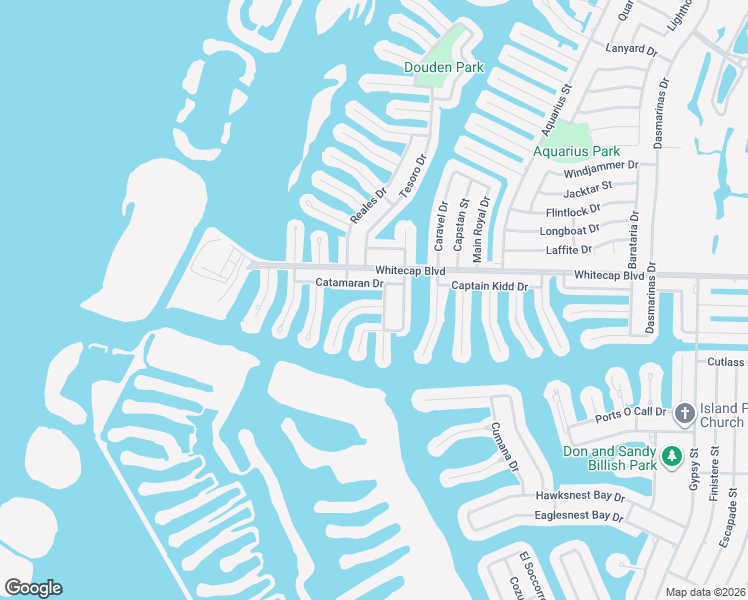 map of restaurants, bars, coffee shops, grocery stores, and more near 13621 Catamaran Drive in Corpus Christi