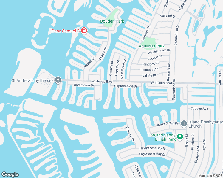 map of restaurants, bars, coffee shops, grocery stores, and more near 15326 Caravel Drive in Corpus Christi