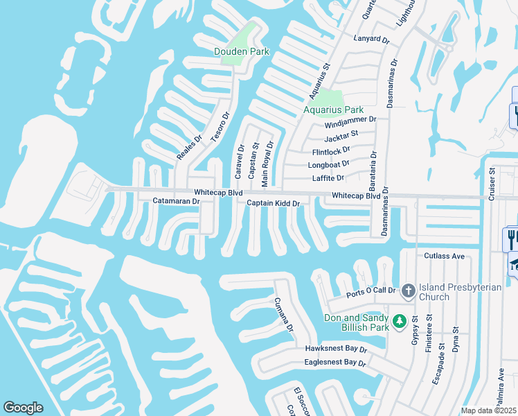 map of restaurants, bars, coffee shops, grocery stores, and more near 15306 Beaufort Court in Corpus Christi