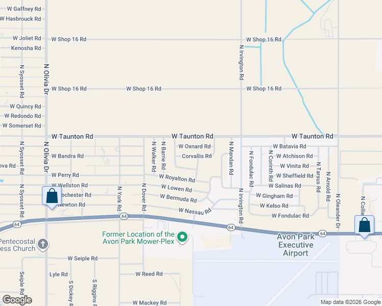 map of restaurants, bars, coffee shops, grocery stores, and more near 2055 Corvallis Road in Avon Park